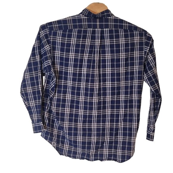 Ralph Lauren Button Down Shirt Size Large Long Sleeve Blue‎ Gray Plaid Logo - Picture 2 of 5